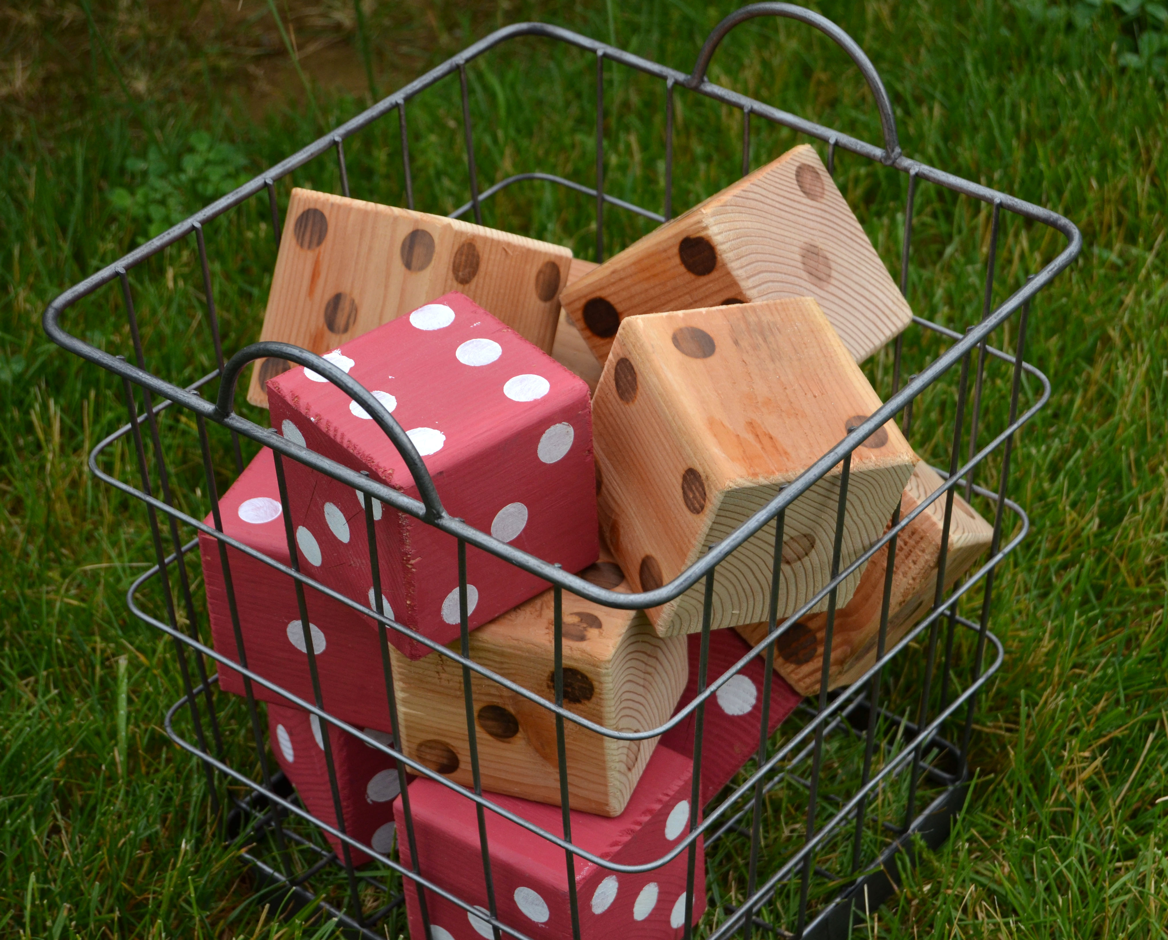 DIY wooden yard dice