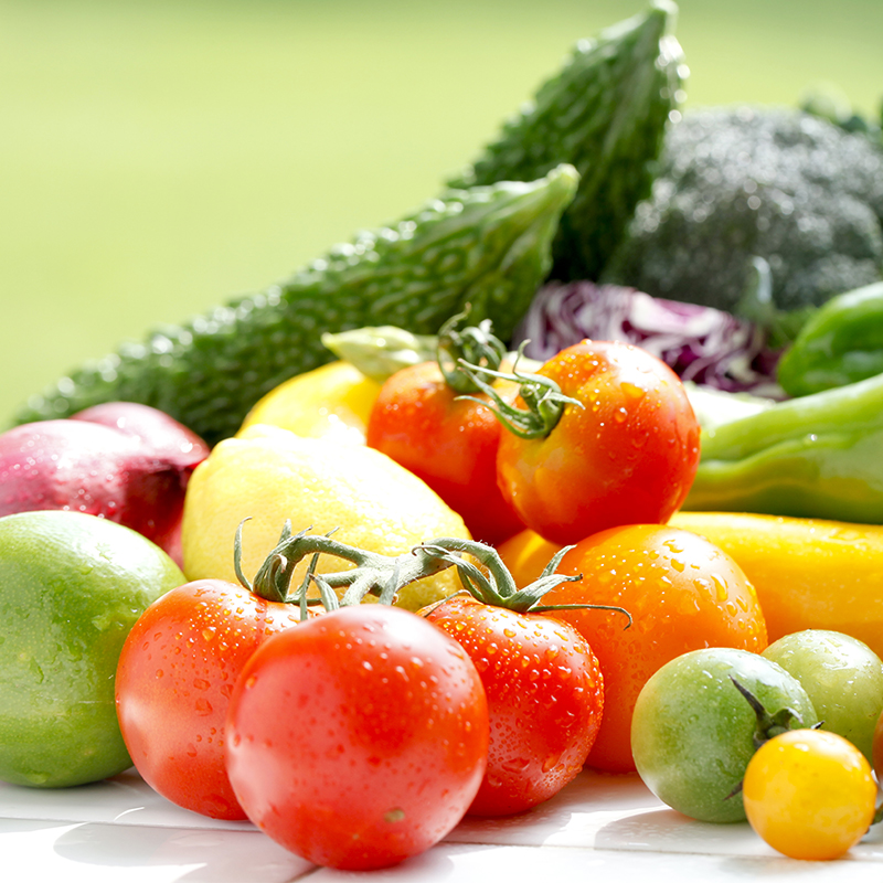 An arrangement of vegetables