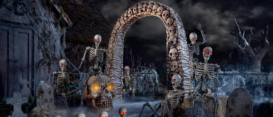 Skeleton and skull archway