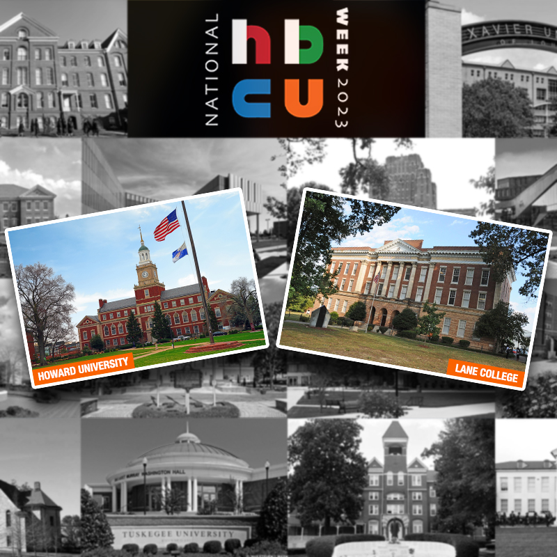 Collage of schools with HBCU logo