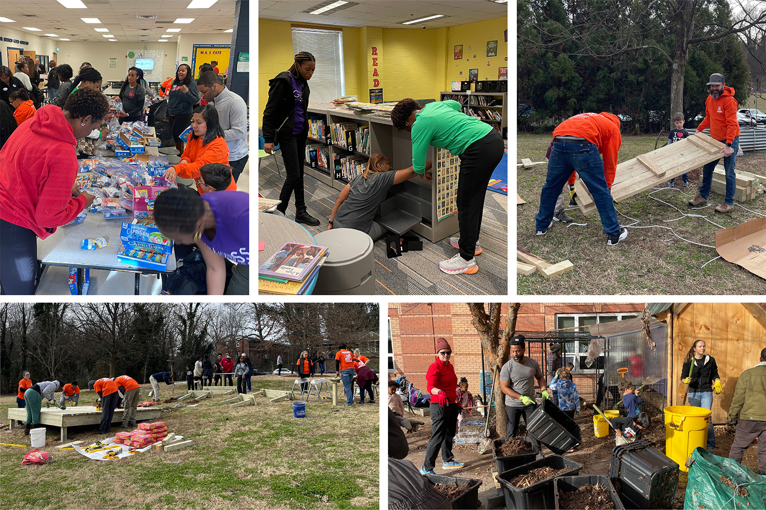 Collage of MLK week of service projects