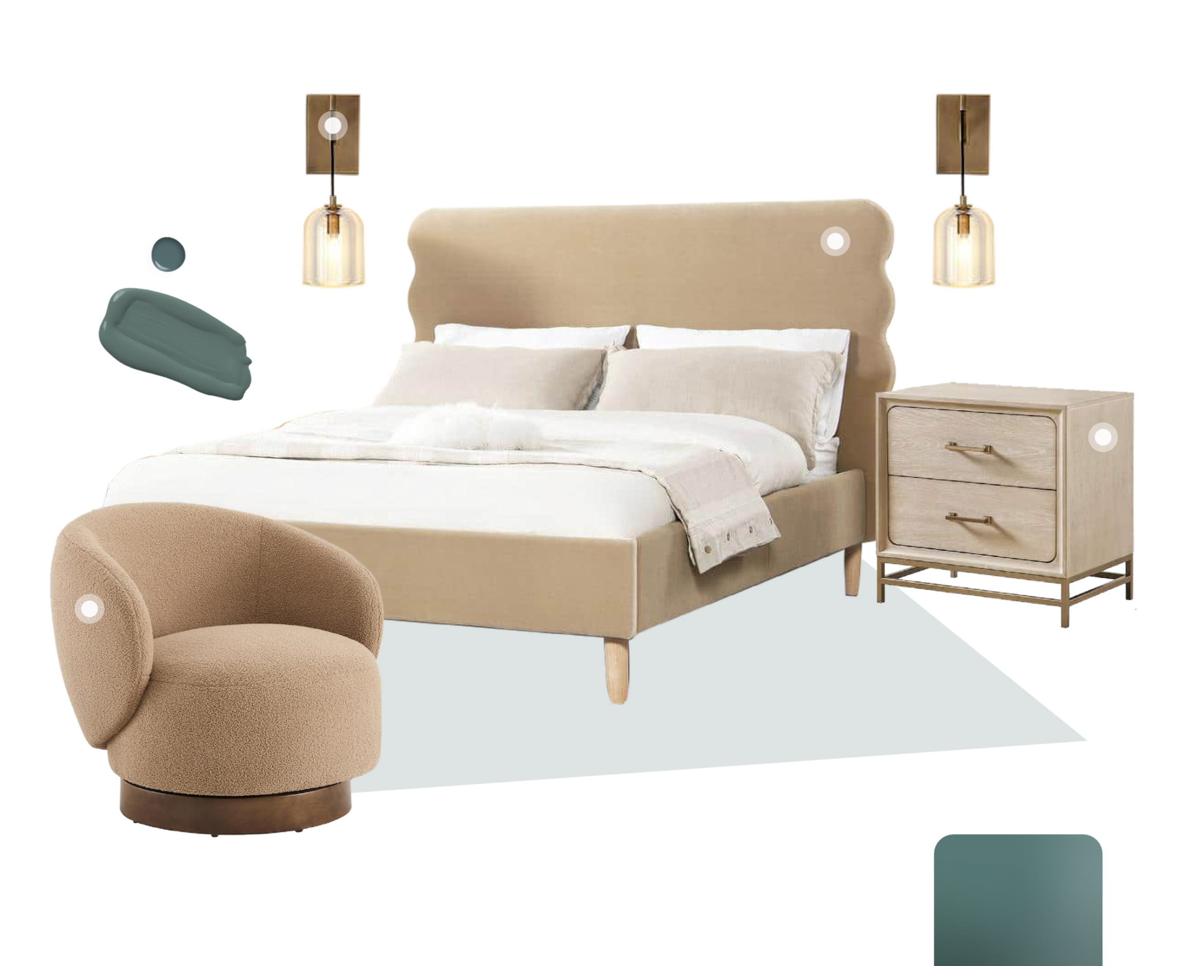 A vignette of a bedroom with decor that features hidden gem