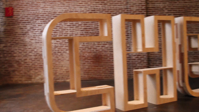 build cheer literally out of wood gif