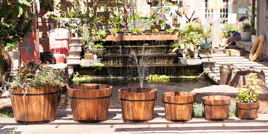 Decorative barrel planters