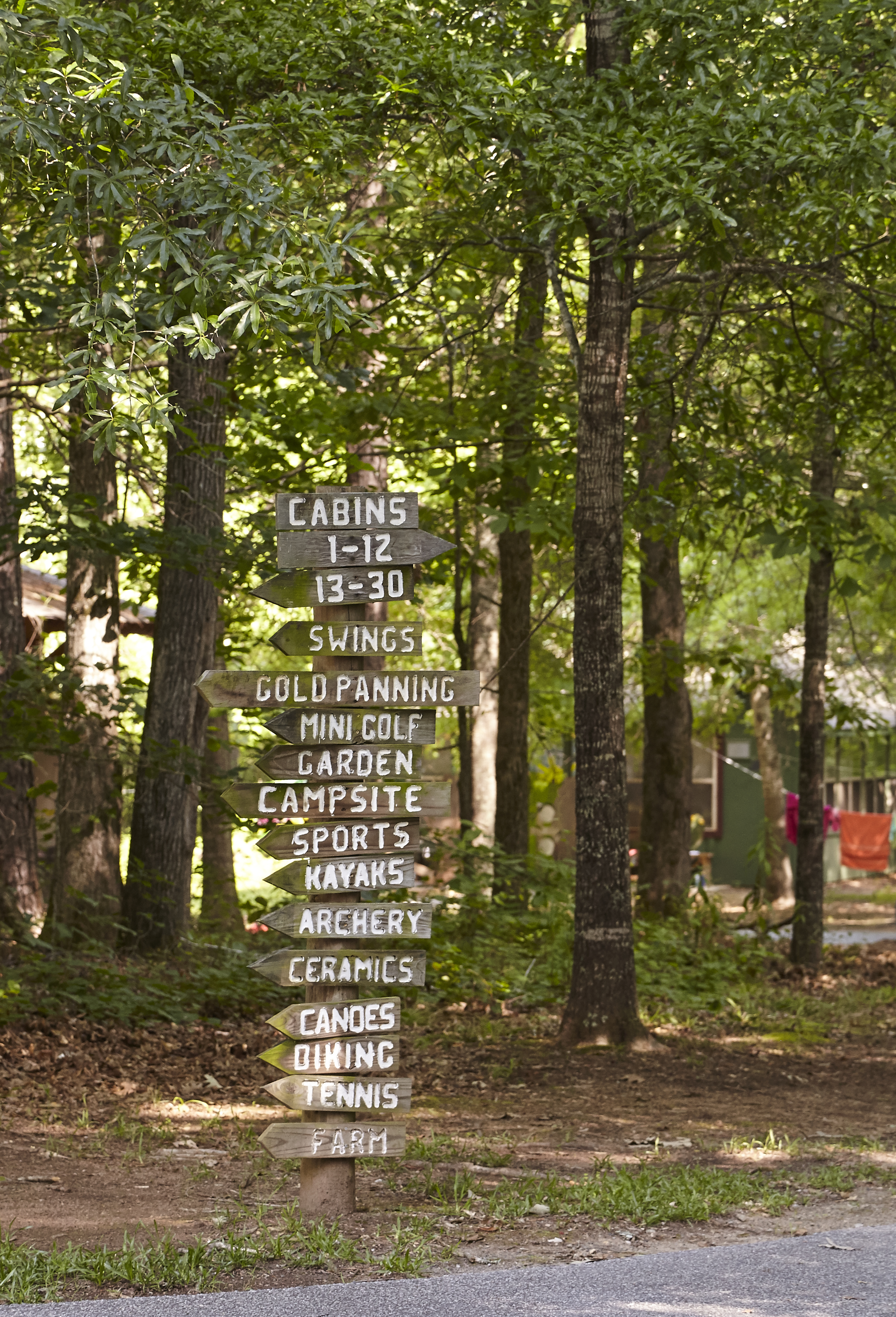 Camp Twin lakes navigation sign