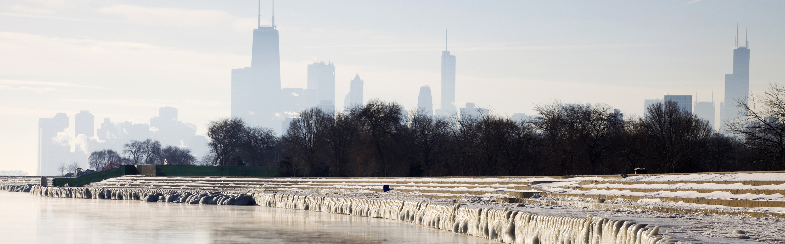 Chicago skyline in winter