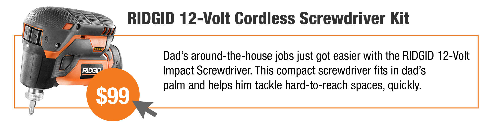 RIDGID 12-Volt Cordless Screwdriver Kit