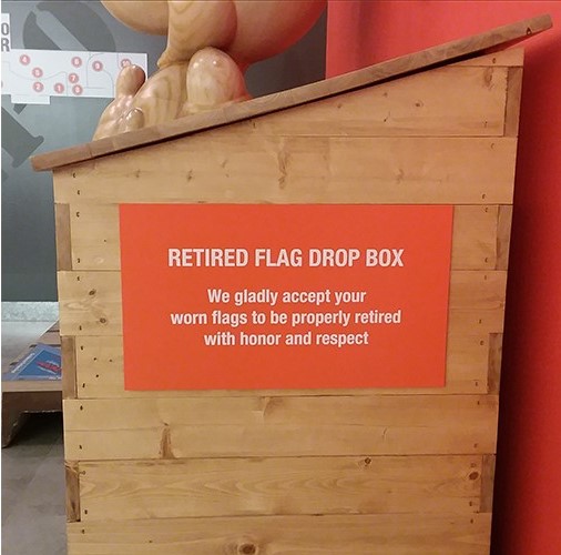 Flag disposal box at The Home Depot Store Support Center