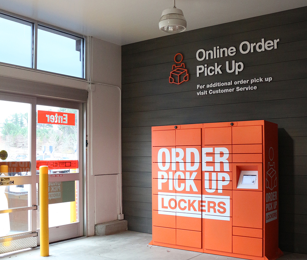 Home Depot order pick up lockers