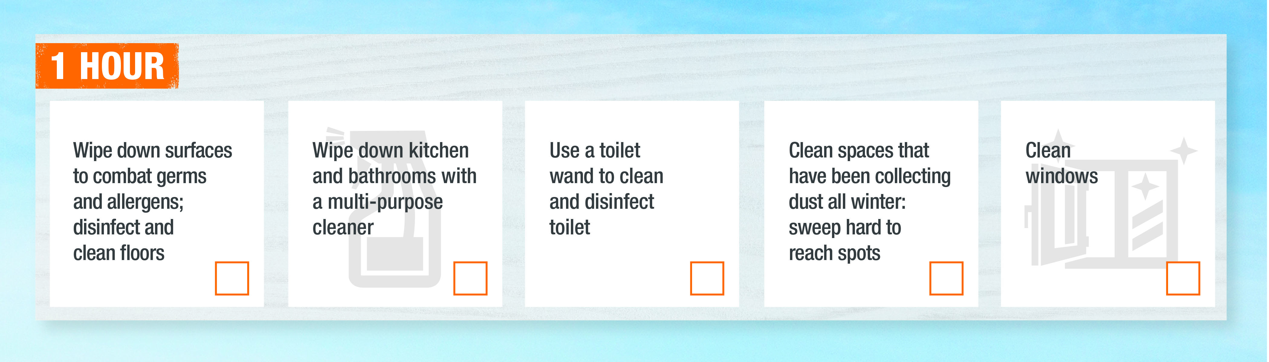 1 hour spring cleaning checklist