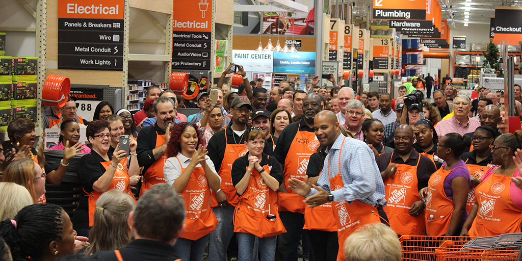 Associates celebrating store reopning