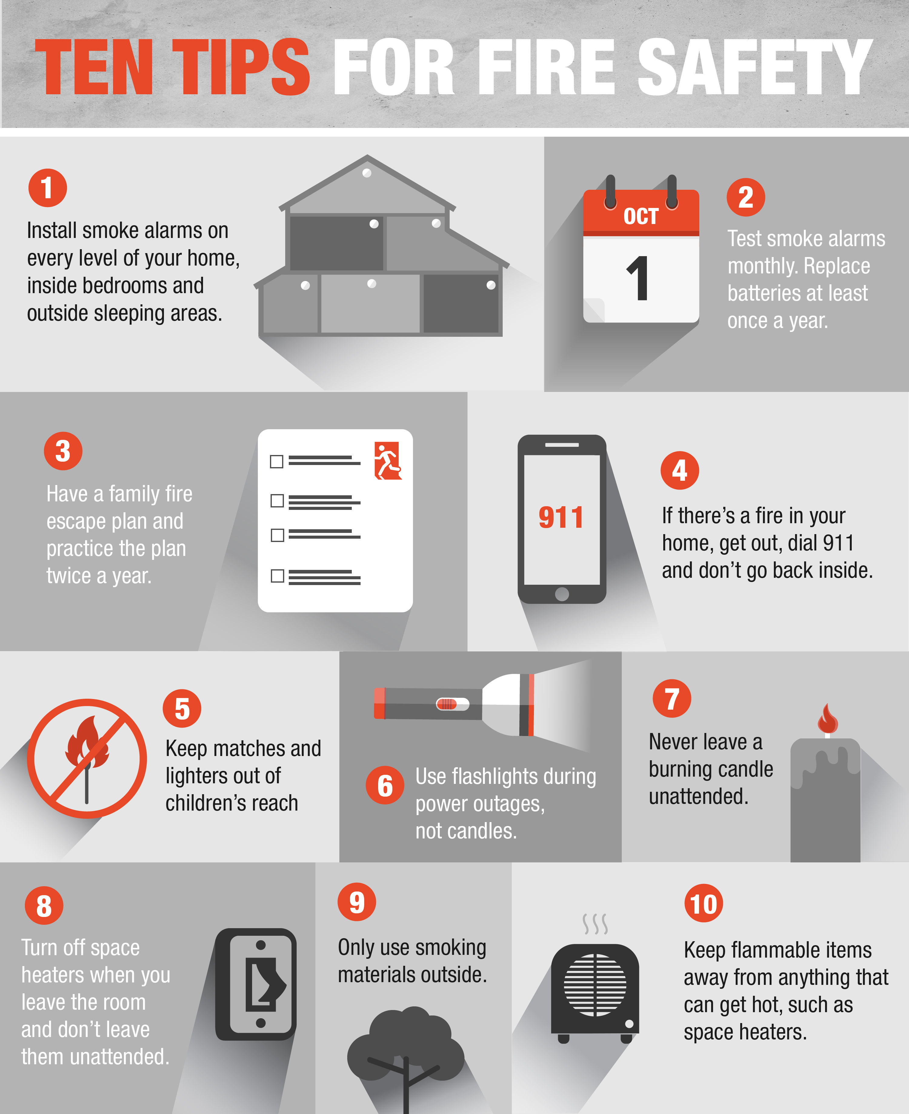 10 Tips for Fire Safety Infographic