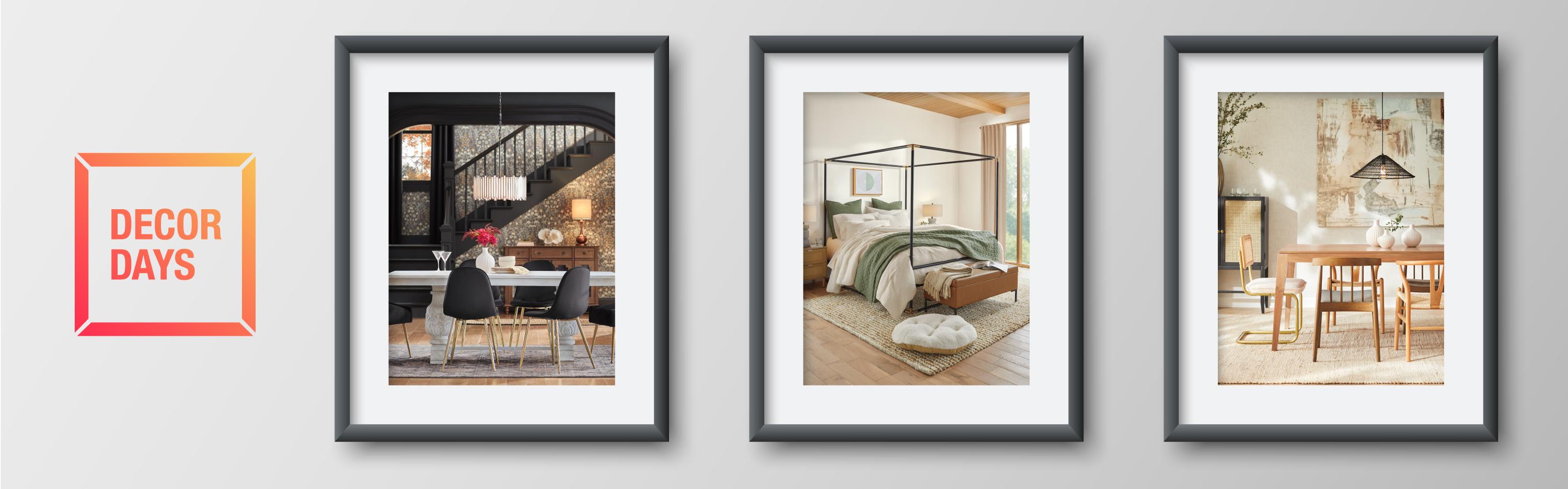 Picture frames hanging on a wall