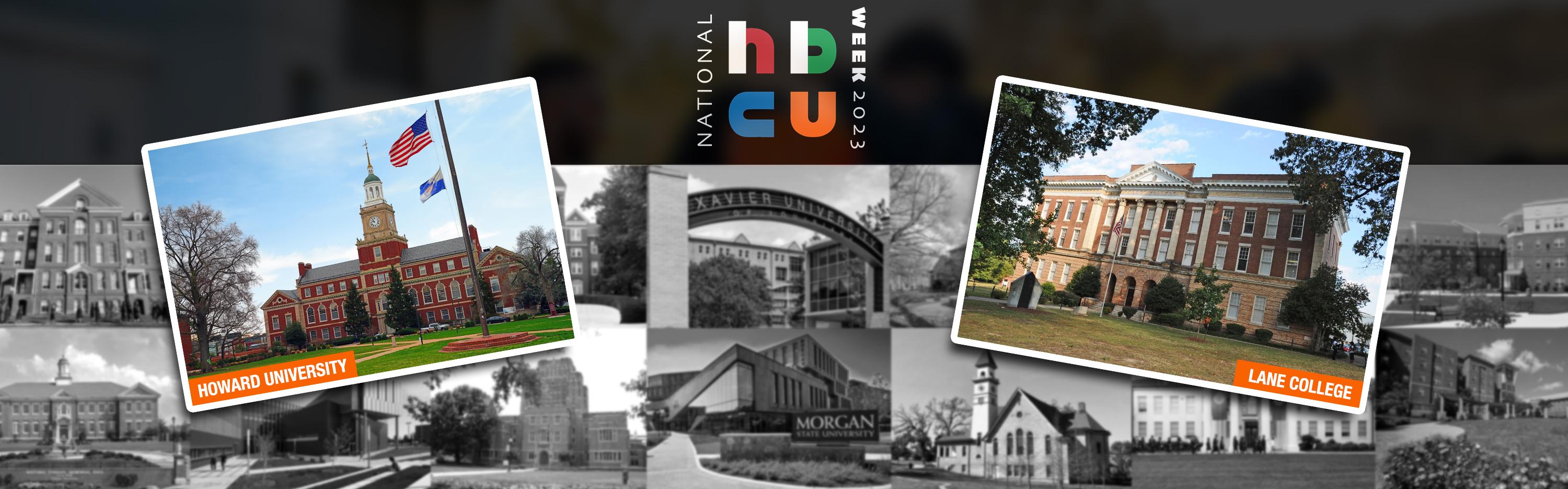 Collage of schools with HBCU logo