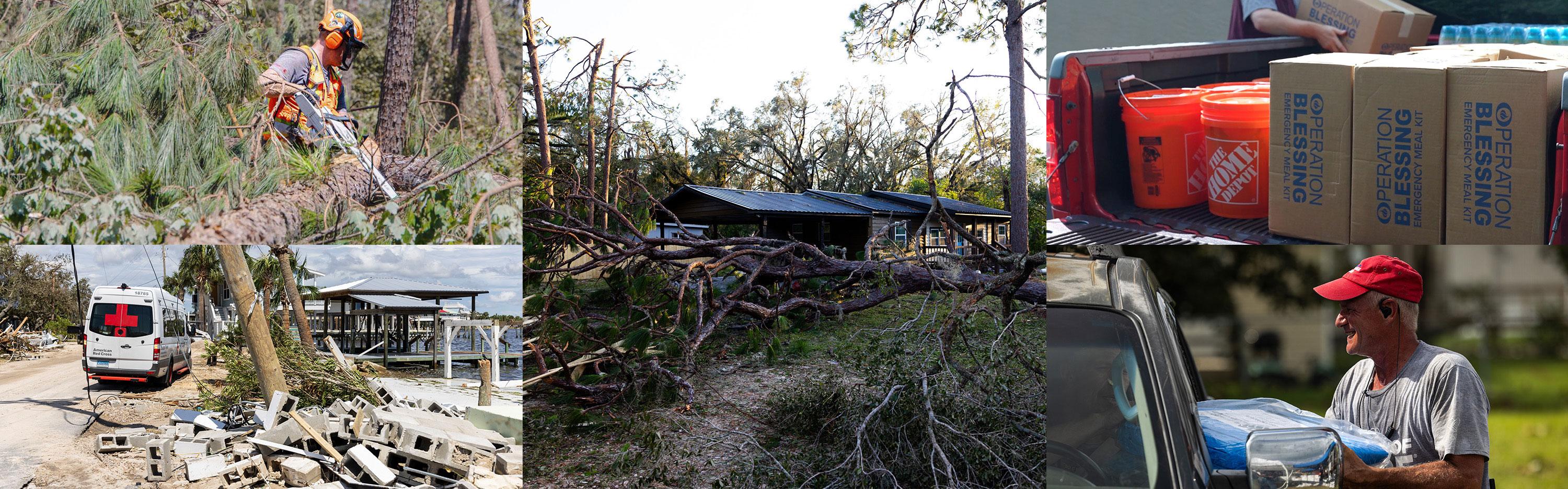 Hurrican Idalia aftermath collage