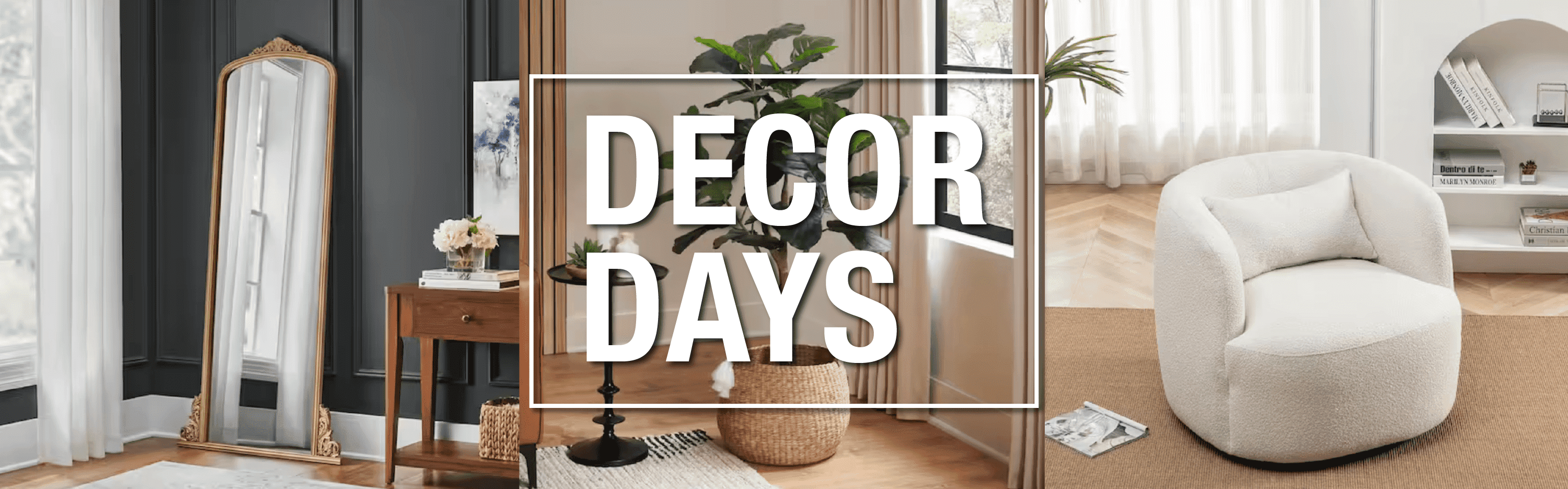 A collage of home spaces with new decor