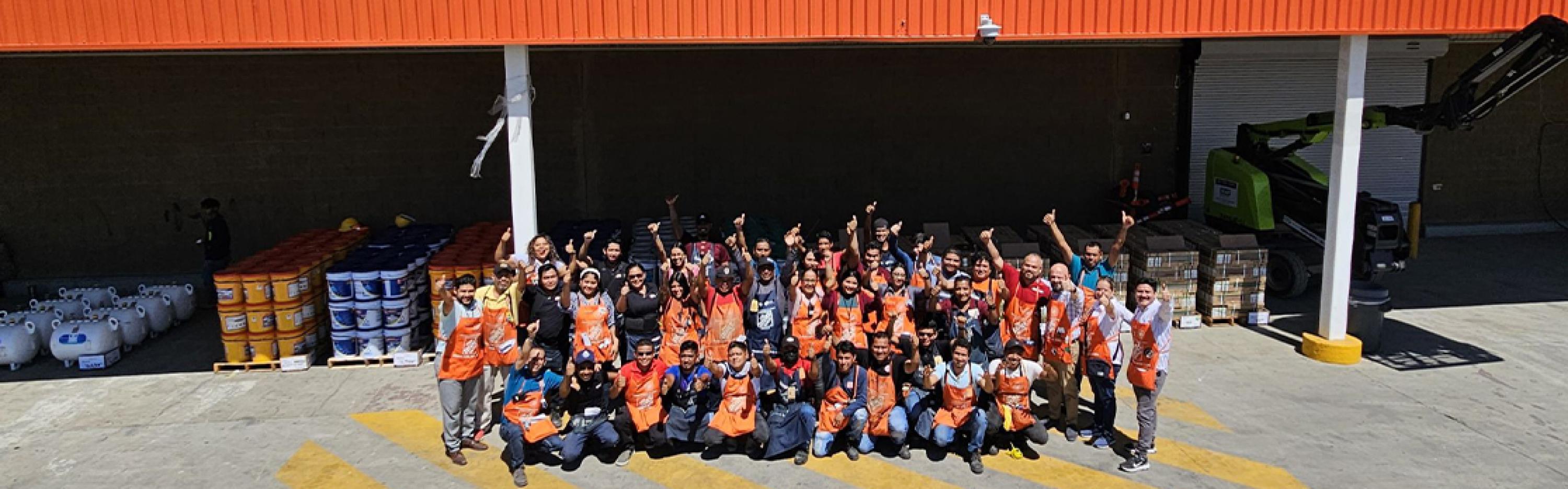 Store associates outside a Home Depot