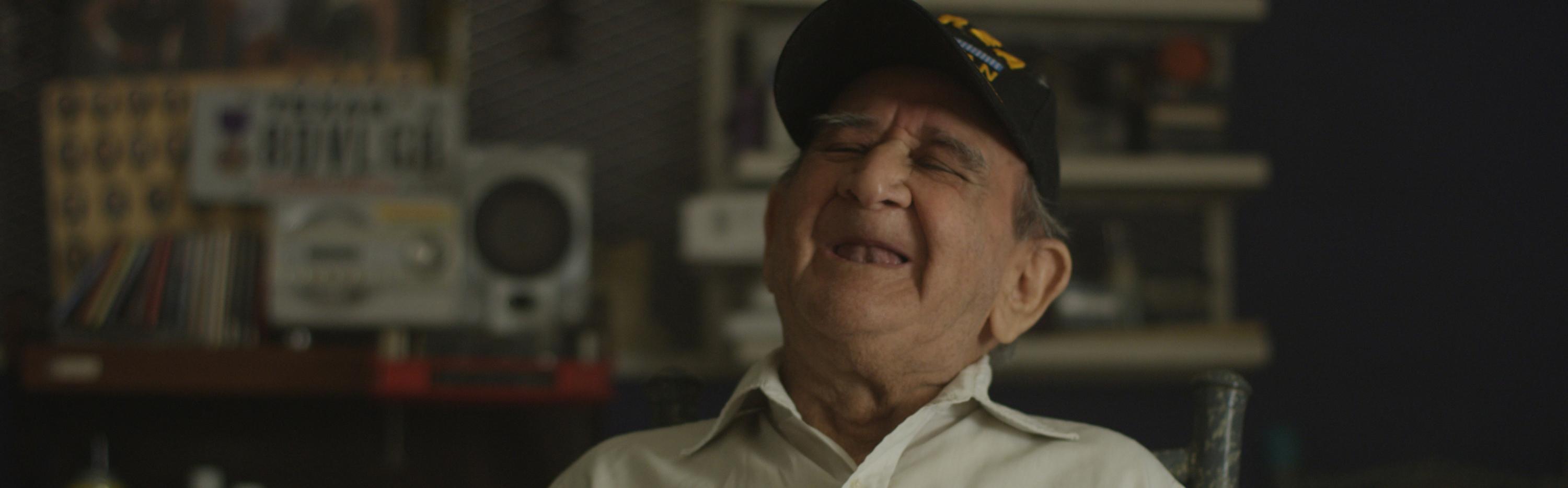 Korean War veteran laughing