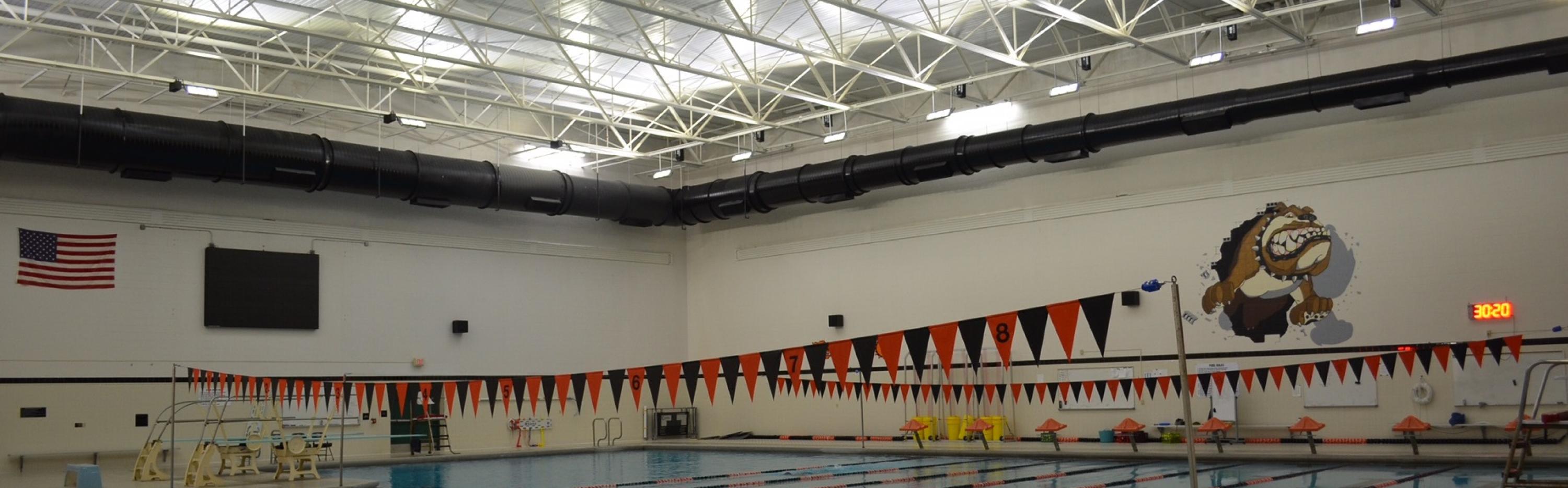 Byron High School aquatic center with LED lighting