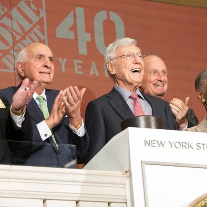 Bernie and HD alum at stock market opening bell event