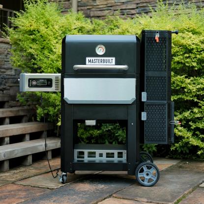 A grill on a patio