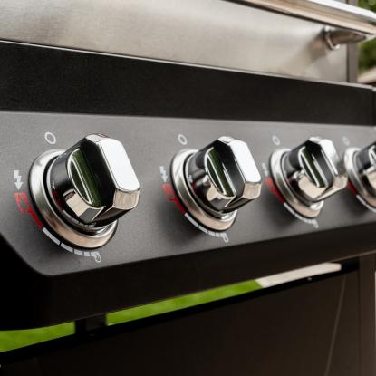 The knobs on a grill