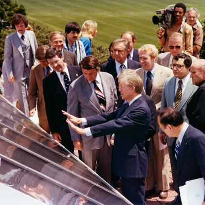 Jimmy Carter at a Solar Panel Dedication Ceremony