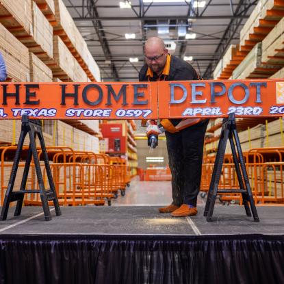 Board cutting ceremony at The Home Depot #597