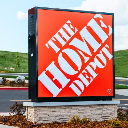 The Home Depot sign at the Moscow, ID store