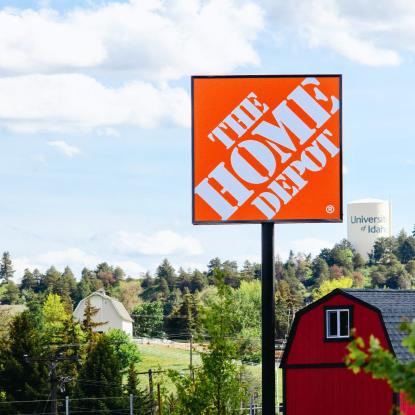 The Home Depot sign at the Moscow, ID store