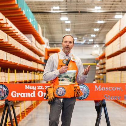 The Home Depot board cutting at the Moscow, ID store