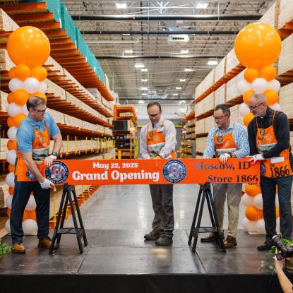 The Home Depot board cutting at the Moscow, ID store