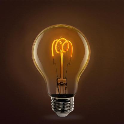 Feit glass bulb with looped filament