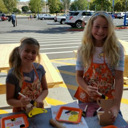 Lexi and Natalie at a Kids Workshop