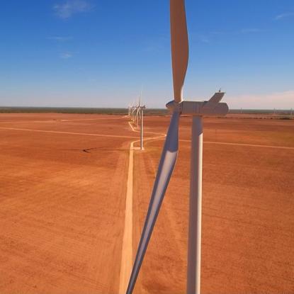 Wind turbines at Texas wind farm