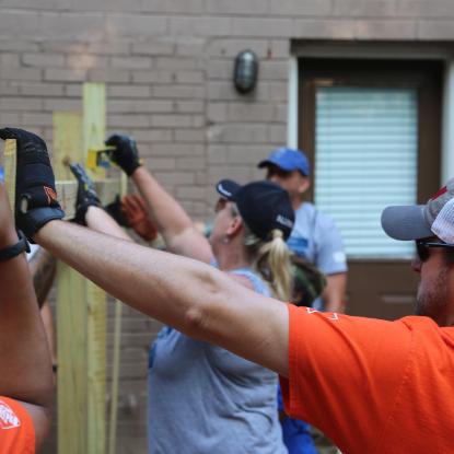 Volunteers from Team Depot and The Mission Continues