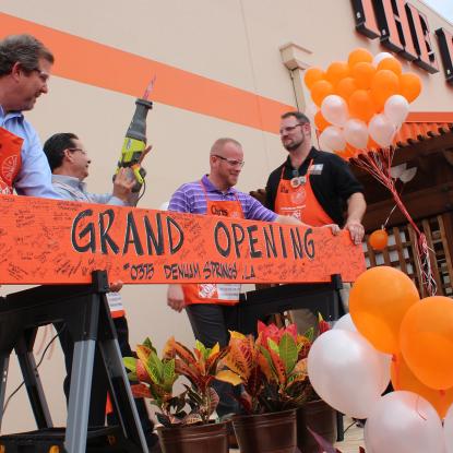 Board-cutting ceremony and grand-reopening