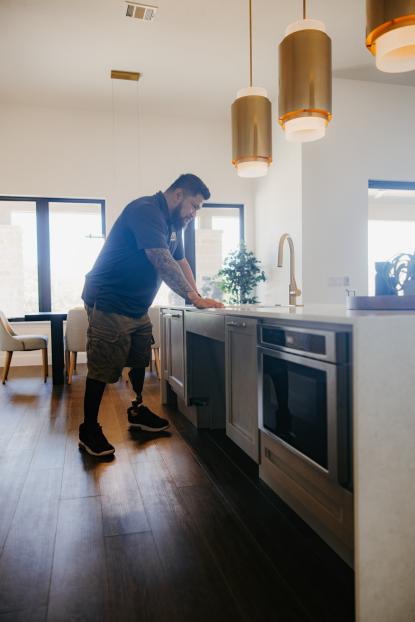 Sgt. Tu’ufuli in his new kitchen