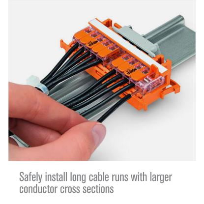 safely install long cable runs with larger conductor cross sections