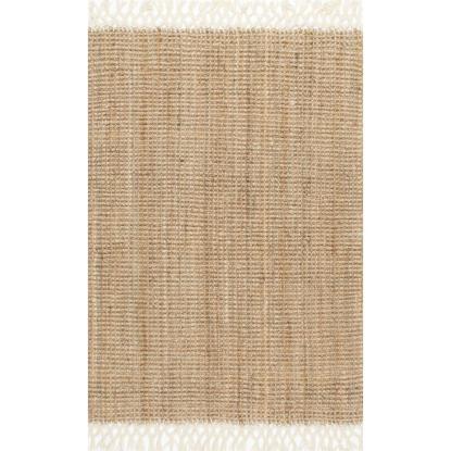 HDC Farmhouse Fringed Jute Tan Area Rug