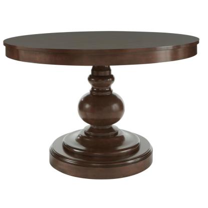 HDC Walnut Brown Round Pedestal Dining Table