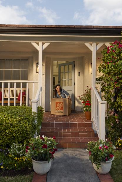 A woman received a Home Depot package 