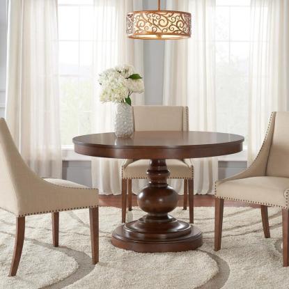Round Pedestal Dining Table for 6