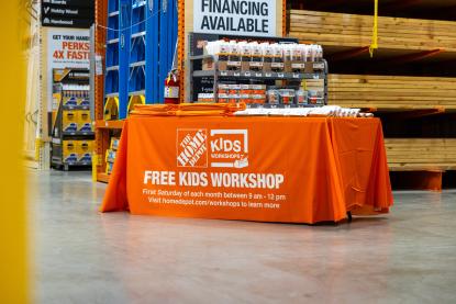 Kids Workshop table at The Home Depot