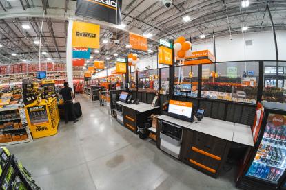 Check out area at a new store at The Home Depot
