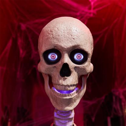 A close up of ultra skelly's head